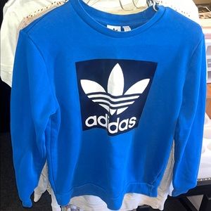 Adidas Blue Sweatshirt with Trefoil Logo